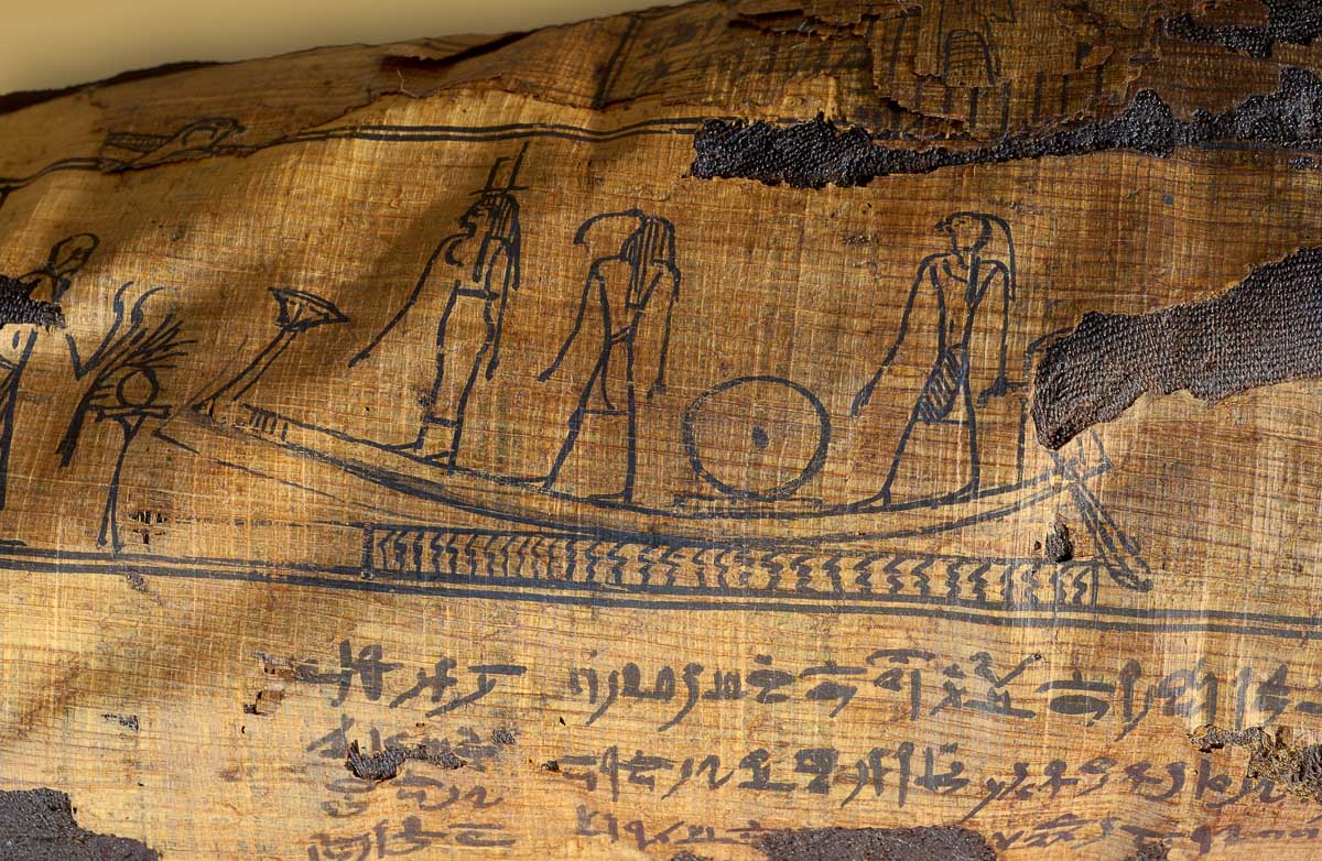 Totenbuchpapyrus des Nes-Schu © Musée d’Yverdon et région, Yverdon. Foto: Swiss Coffin Project